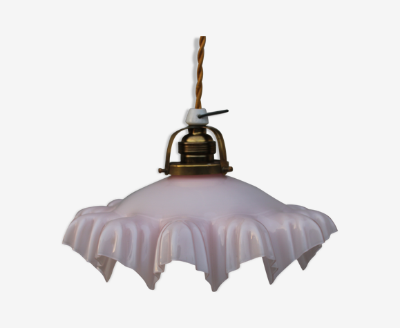 Suspension en opaline rose