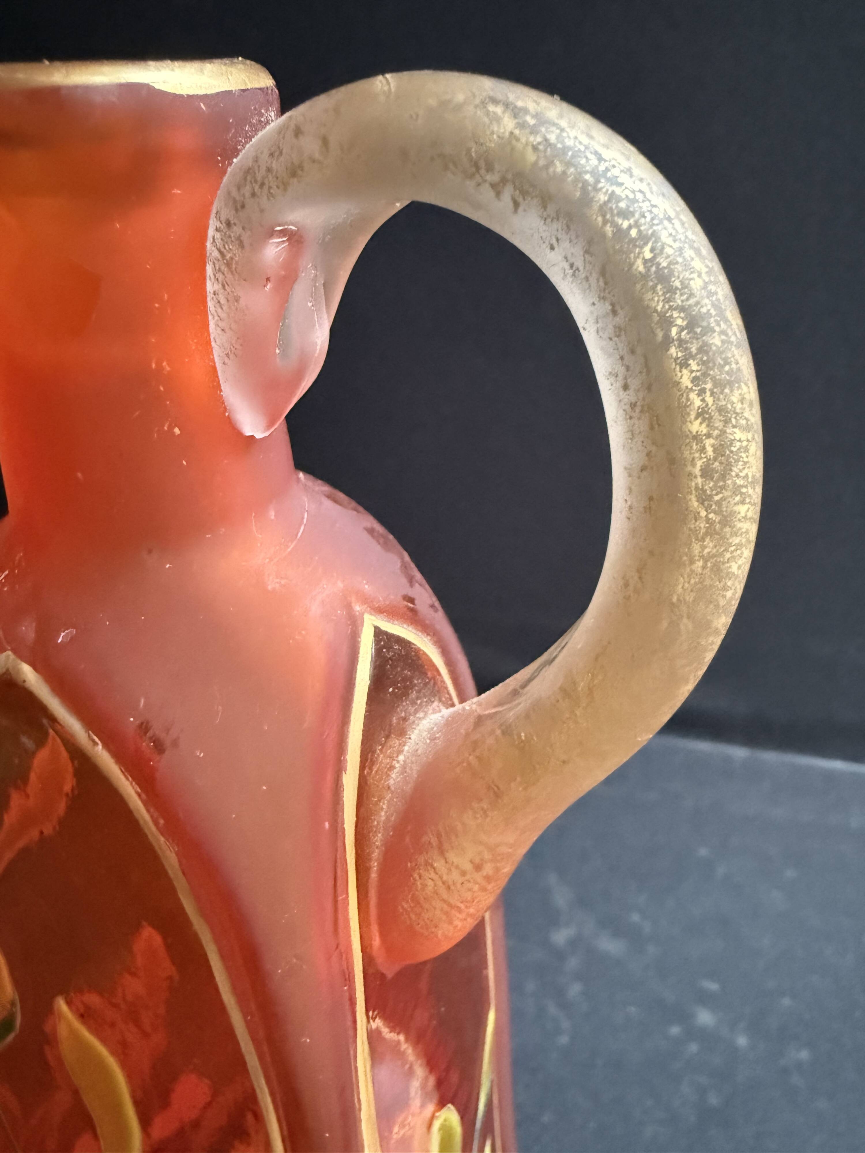 Enamelled carafe – In the style of FT Legras or Daum (E. Lachenal)