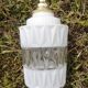 Vintage globe pendant light in molded glass.