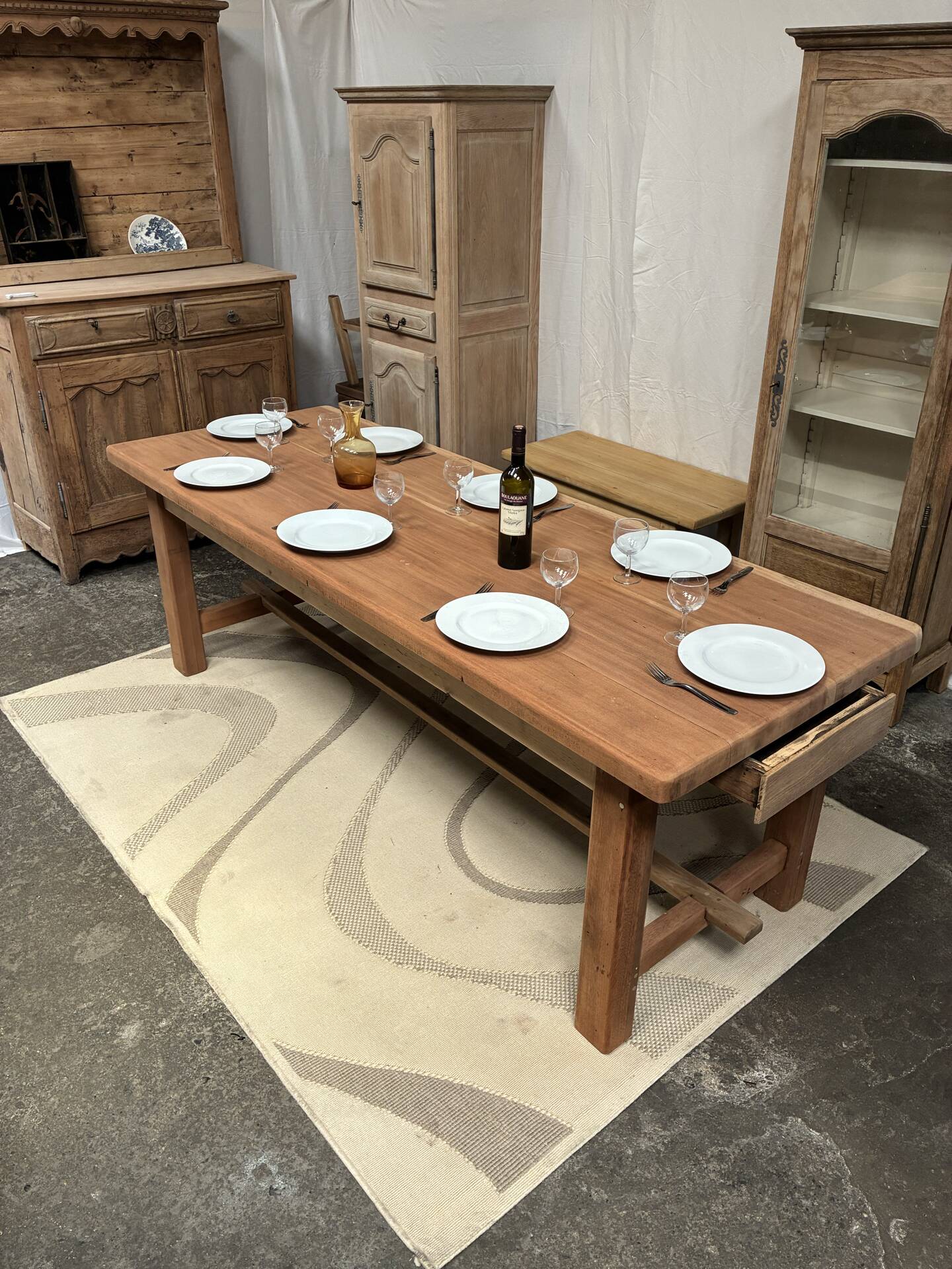 Exotic wood farmhouse table