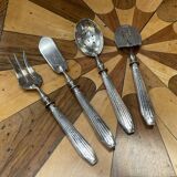 Art Deco sweet treat service in silver metal