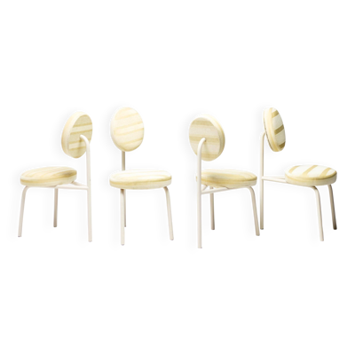 Quatre chaises ''Champagne'' de Piet Hein Eek - Un design néerlandais avec âme et histoire.