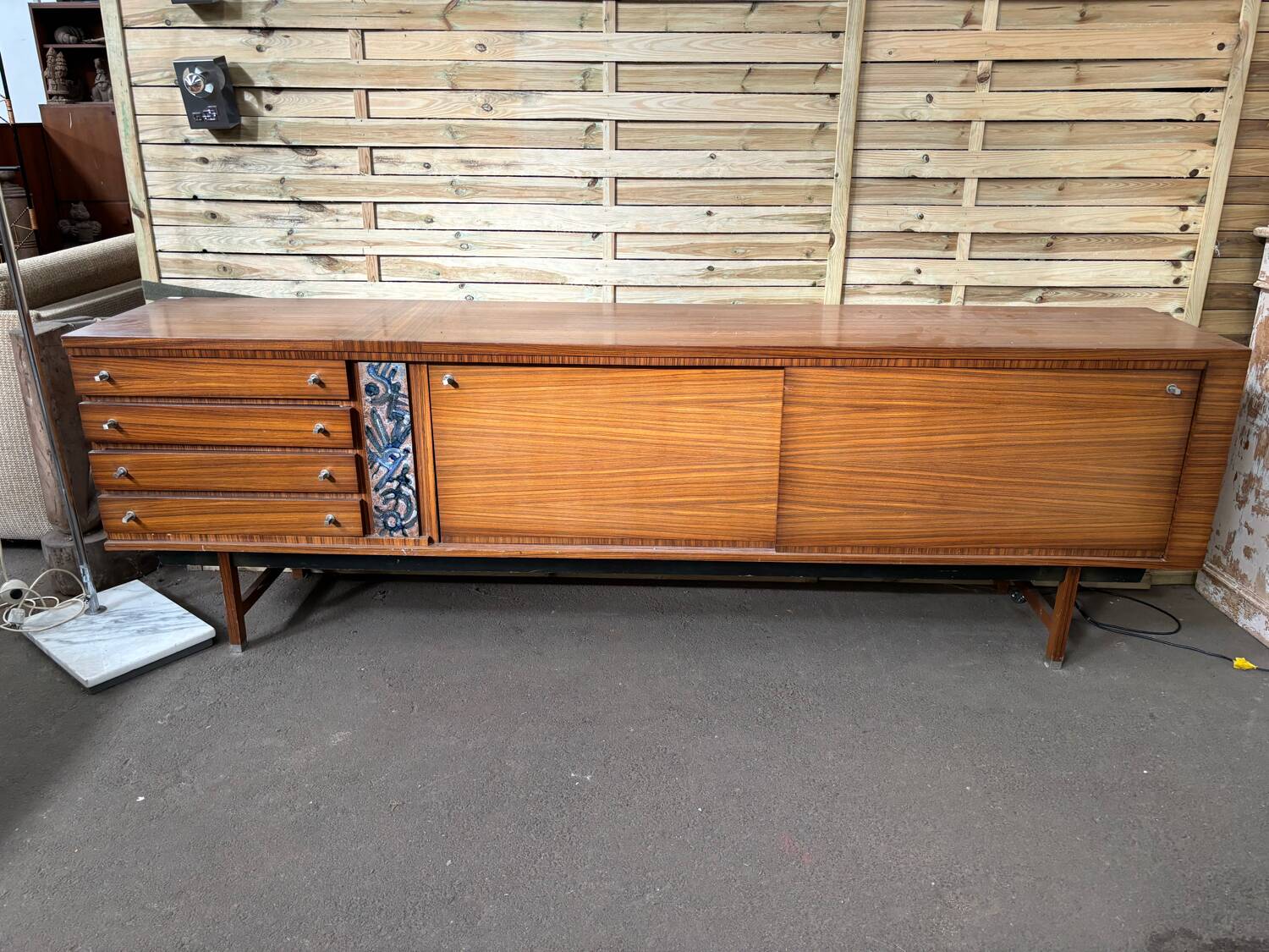 Vintage 1950/60 sideboard with ceramic