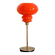 Lampe de table à poser réalisée avec un abat-jour vintage orange en verre et un pied doré