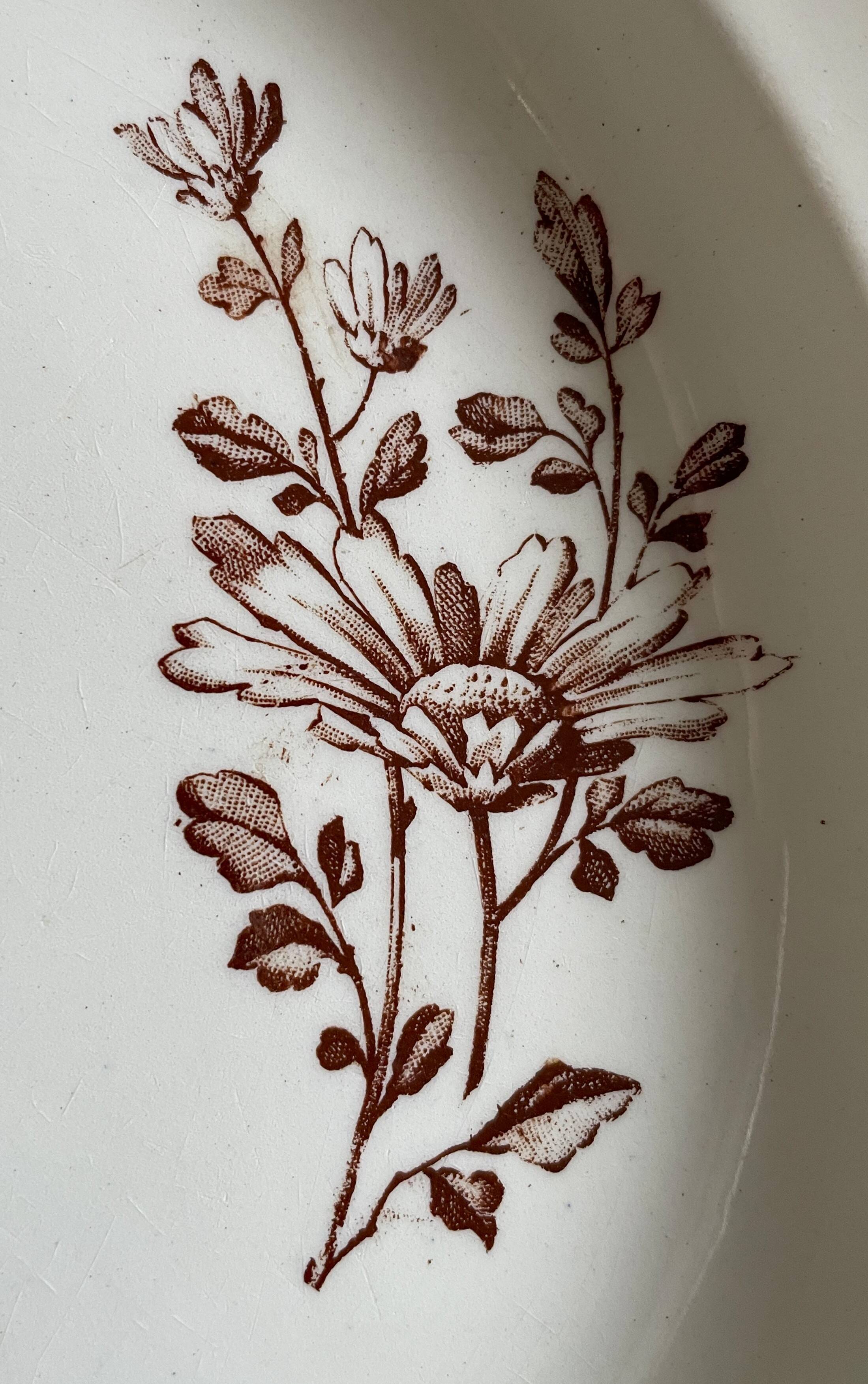 Antique serving dish in Lunéville earthenware.