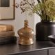 Covered pot in artisanal stoneware with an owl – signed Plume