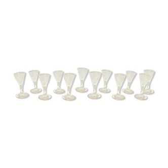 12 baccarat crystal liqueur glasses