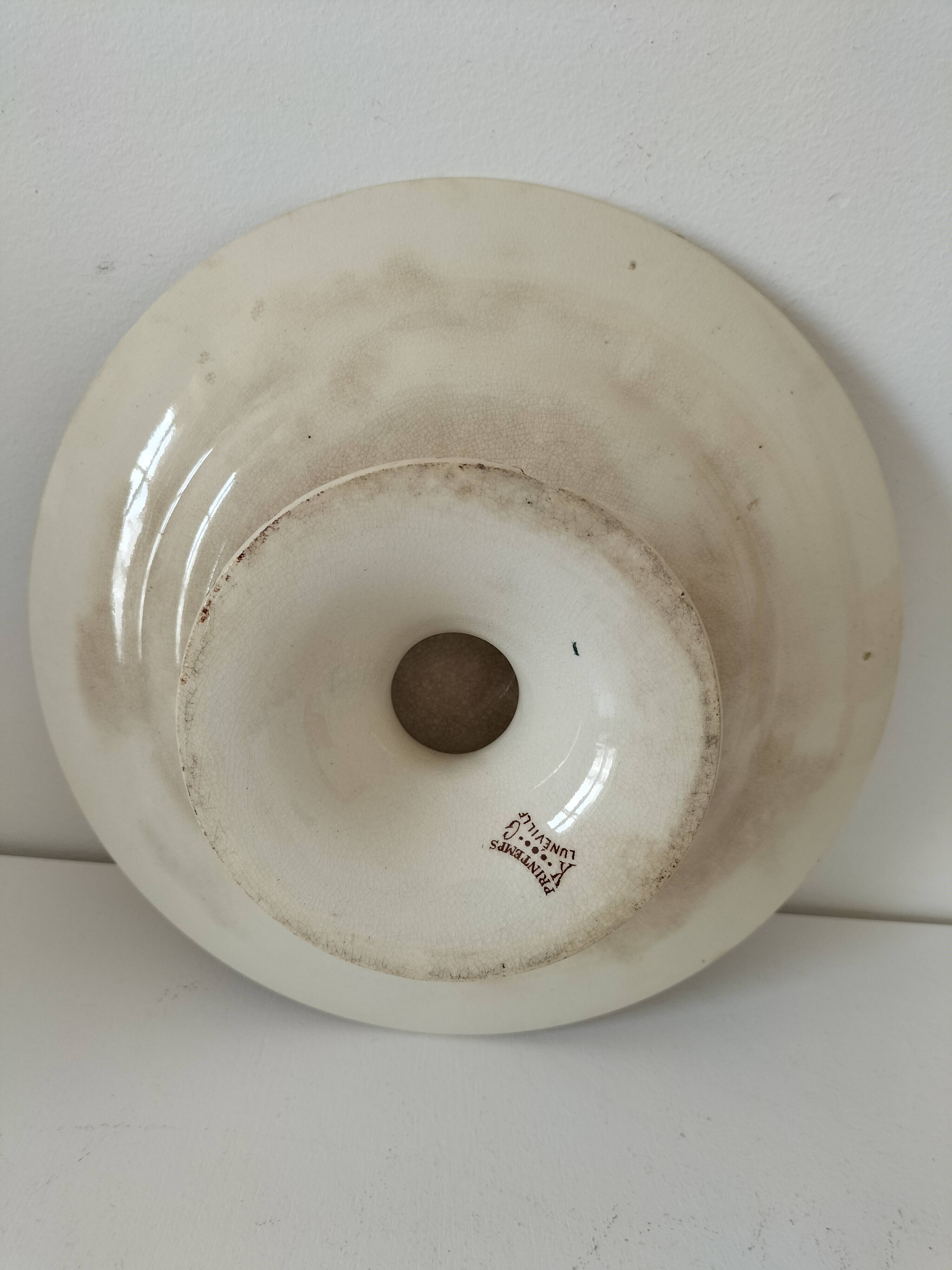 Antique pedestal plate – KG Lunéville – “Printemps” model – circa 1875