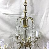 Chandelier with 5 lights in bronze and crystal