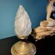 Art Deco flame lamp with frosted glass from 1920-1930.