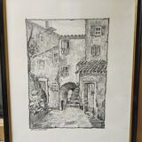 Painting 80s Roquebrune Cap Martin