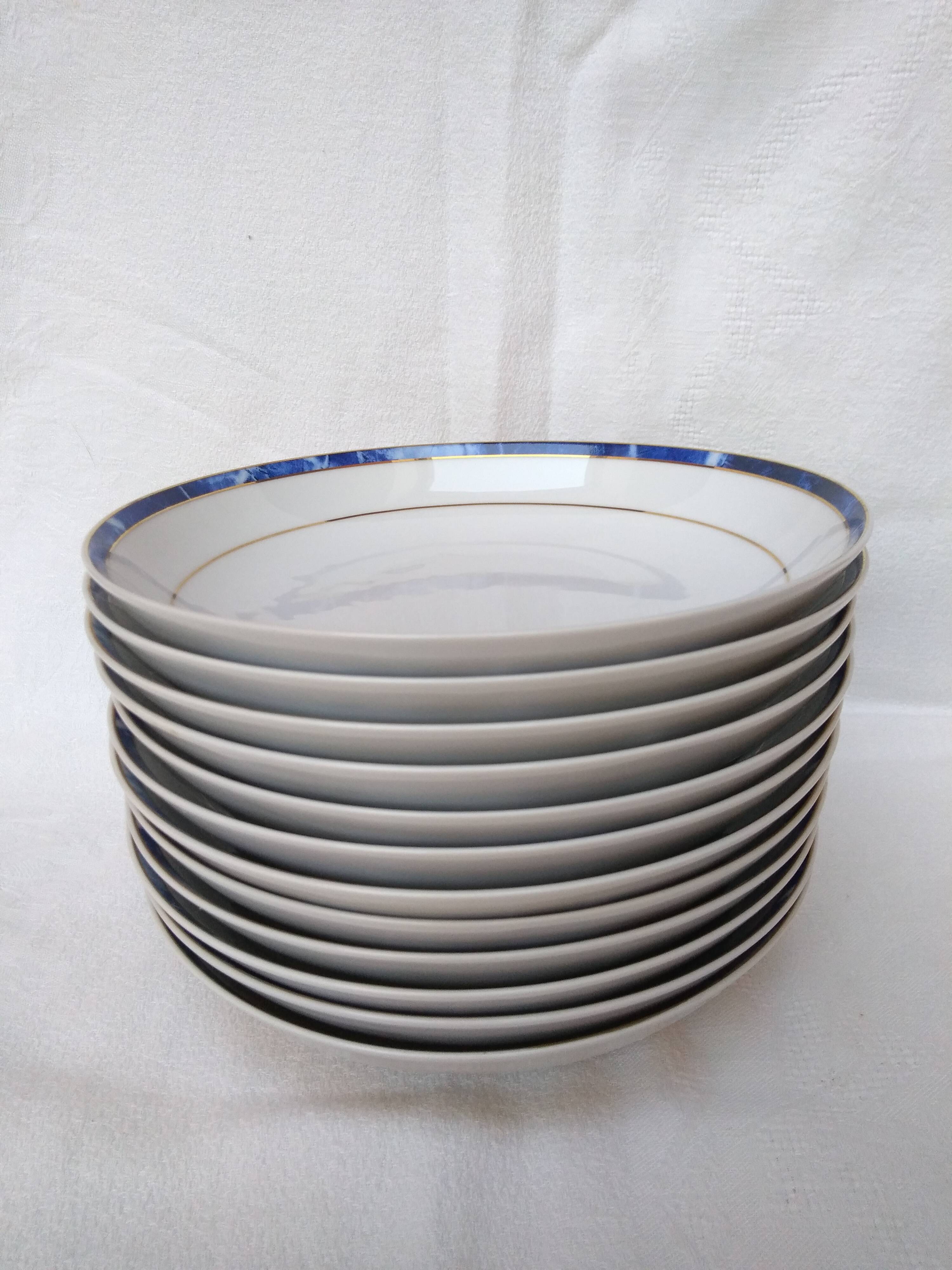 Service 12 hollow plates porcelain Vintage 80s/90s