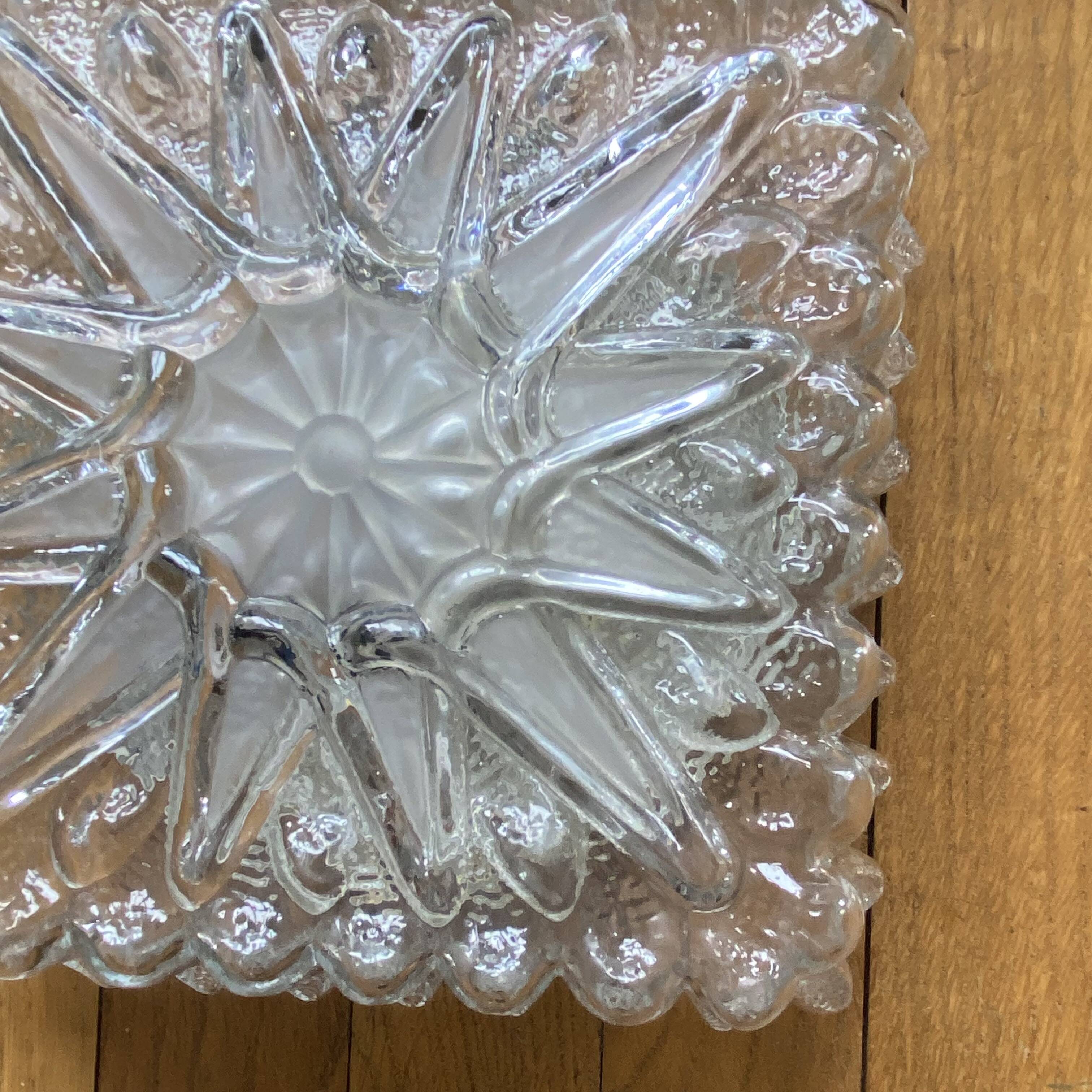 Vintage wall light in antique glass, square ceiling light 23 cm.