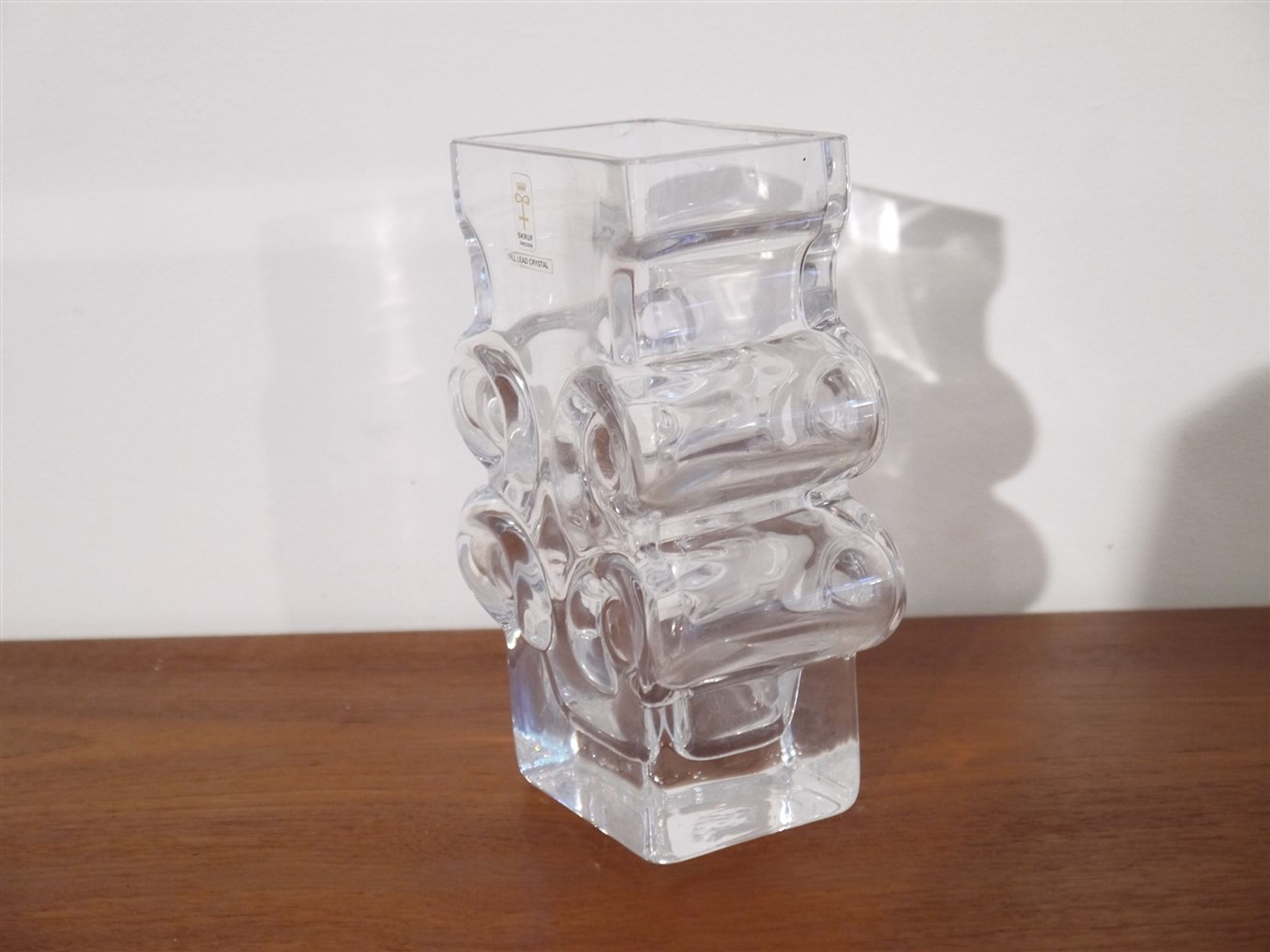 Vase en cristal de Lars Hellsten pour Skruf 1970