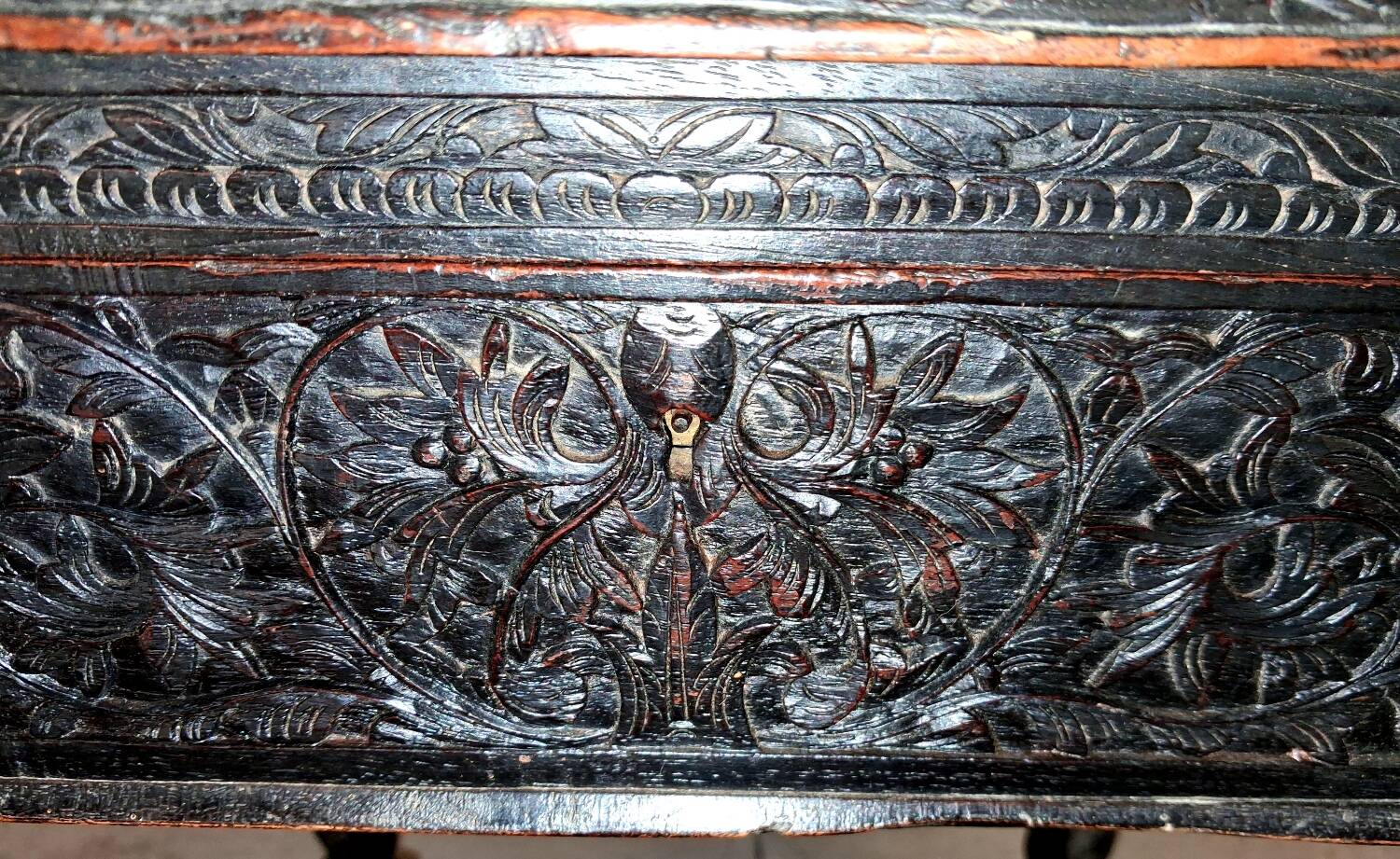 Ethnic carved wooden worker's furniture