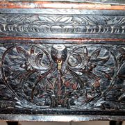 Ethnic carved wooden worker's furniture