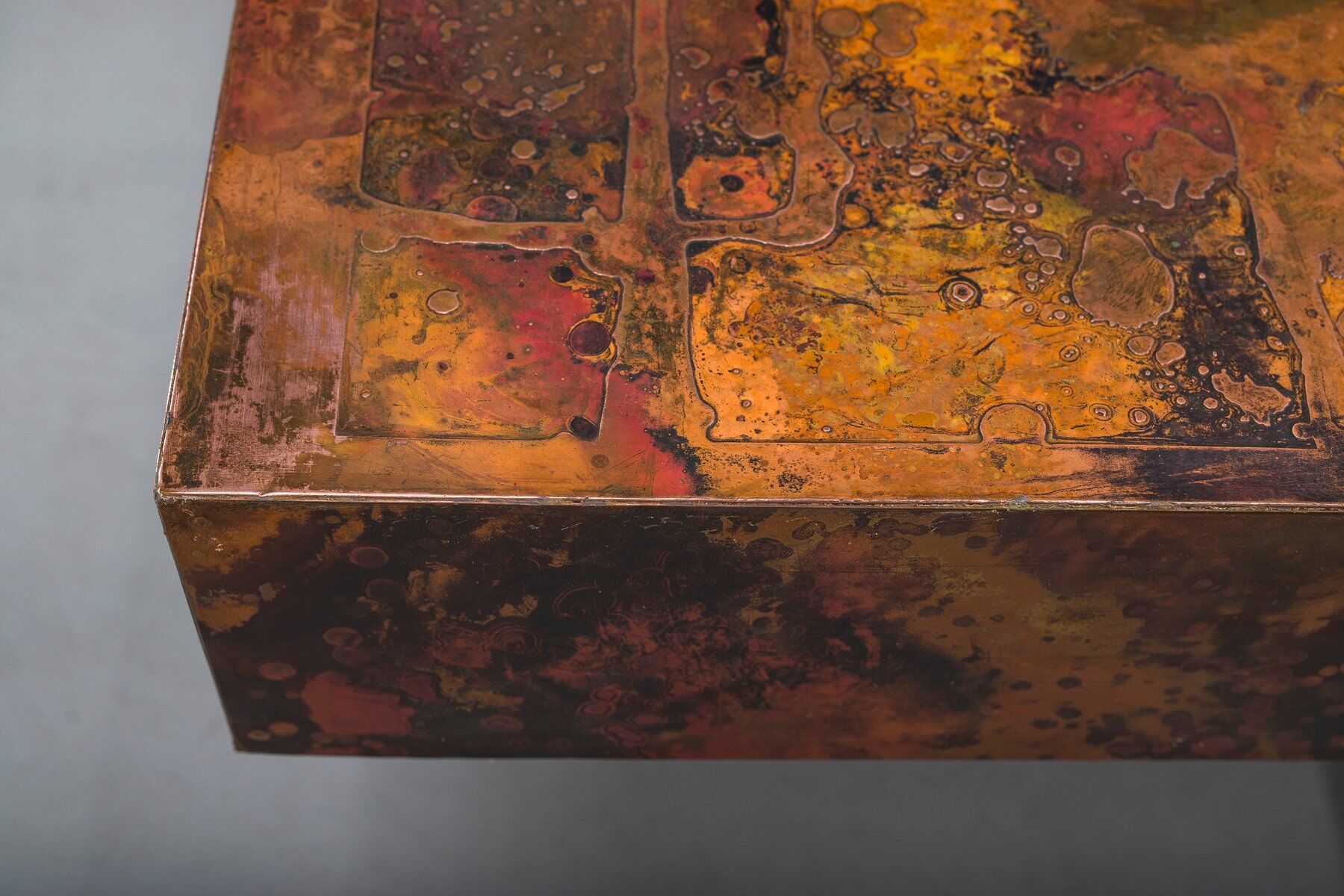 Vintage copper coffee table from Bernhard Rohne, 1970s