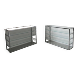 Pair of chrome and glass shelves from the 70s