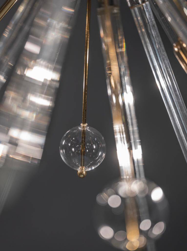 Floor Lamp by René Roubíček, Nový Bor, Glass & Metal, 1960s