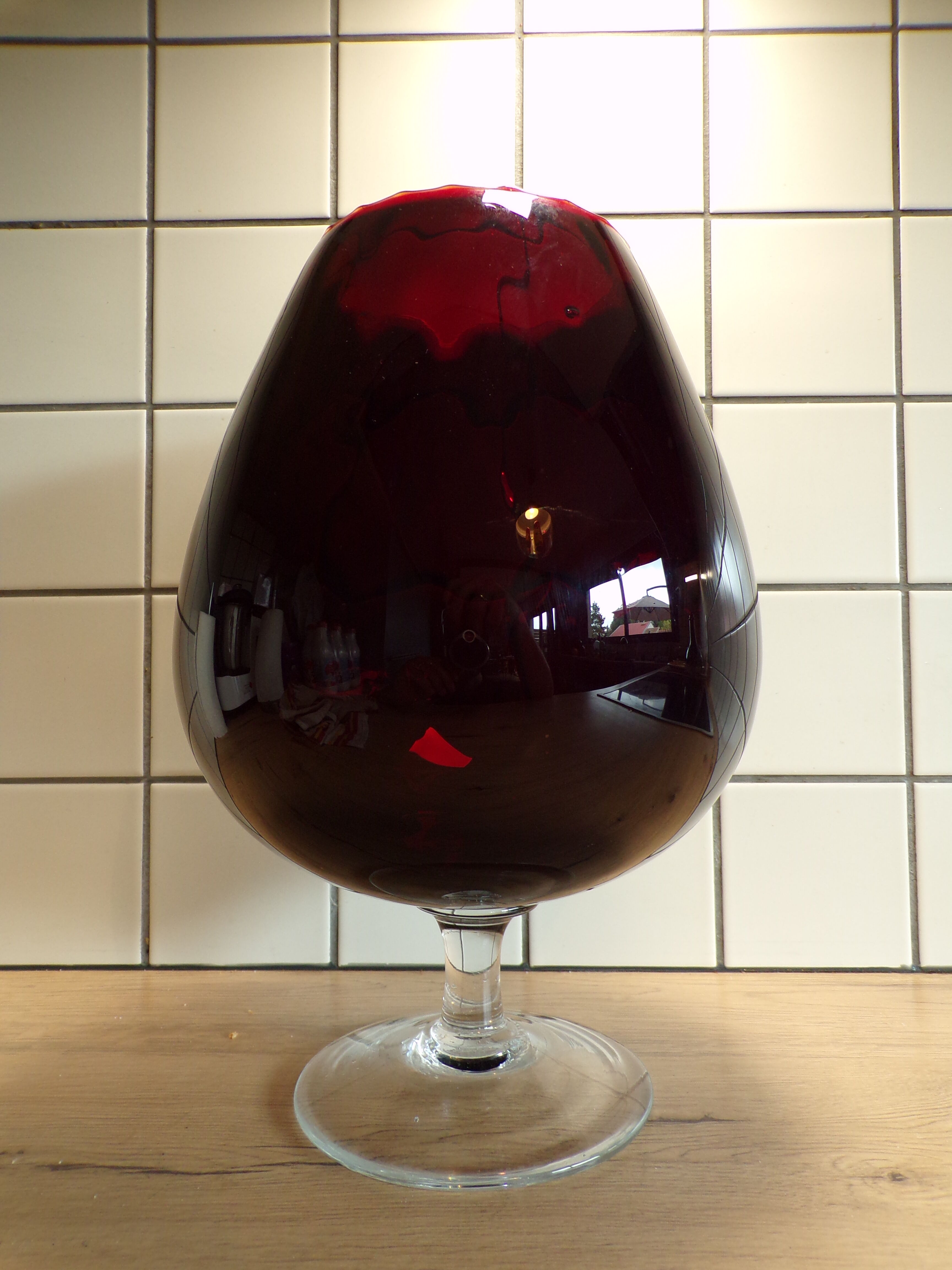 Dark red Empoli glass vase