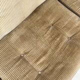 Three vintage seating elements with corduroy fabric