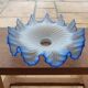 White and blue skirted opaque glass lampshade