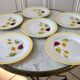 Set of 6 dessert plates Digoin Sarreguemines model "Alouette" years 30-40