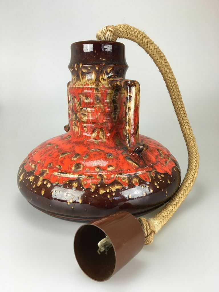 60er 70er Jahre Keramik Ceramic Lamp Lampe Leuchte Hängelampe Space Age Design