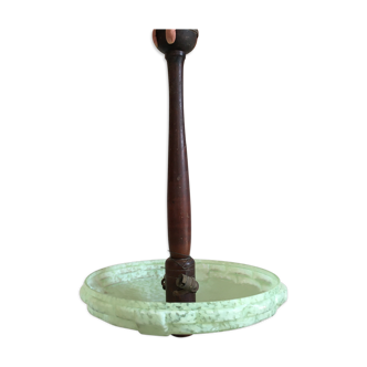 Green clichy glass art deco chandelier