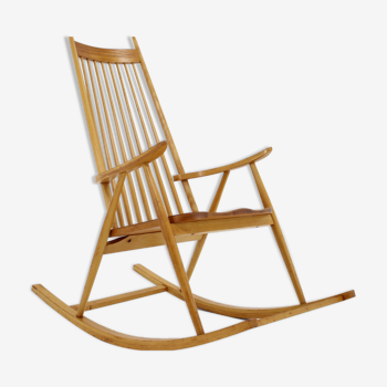 1960s Midcentury Wooden Rocking Chair, Czechoslovakia