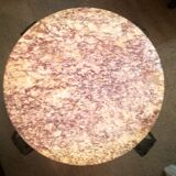 Table basse en fer forgé et marbre
