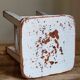 Workshop stool in vintage patinated solid wood