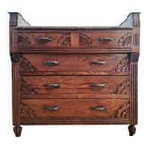 Commode art déco plateau marbre, meuble ancien vintage