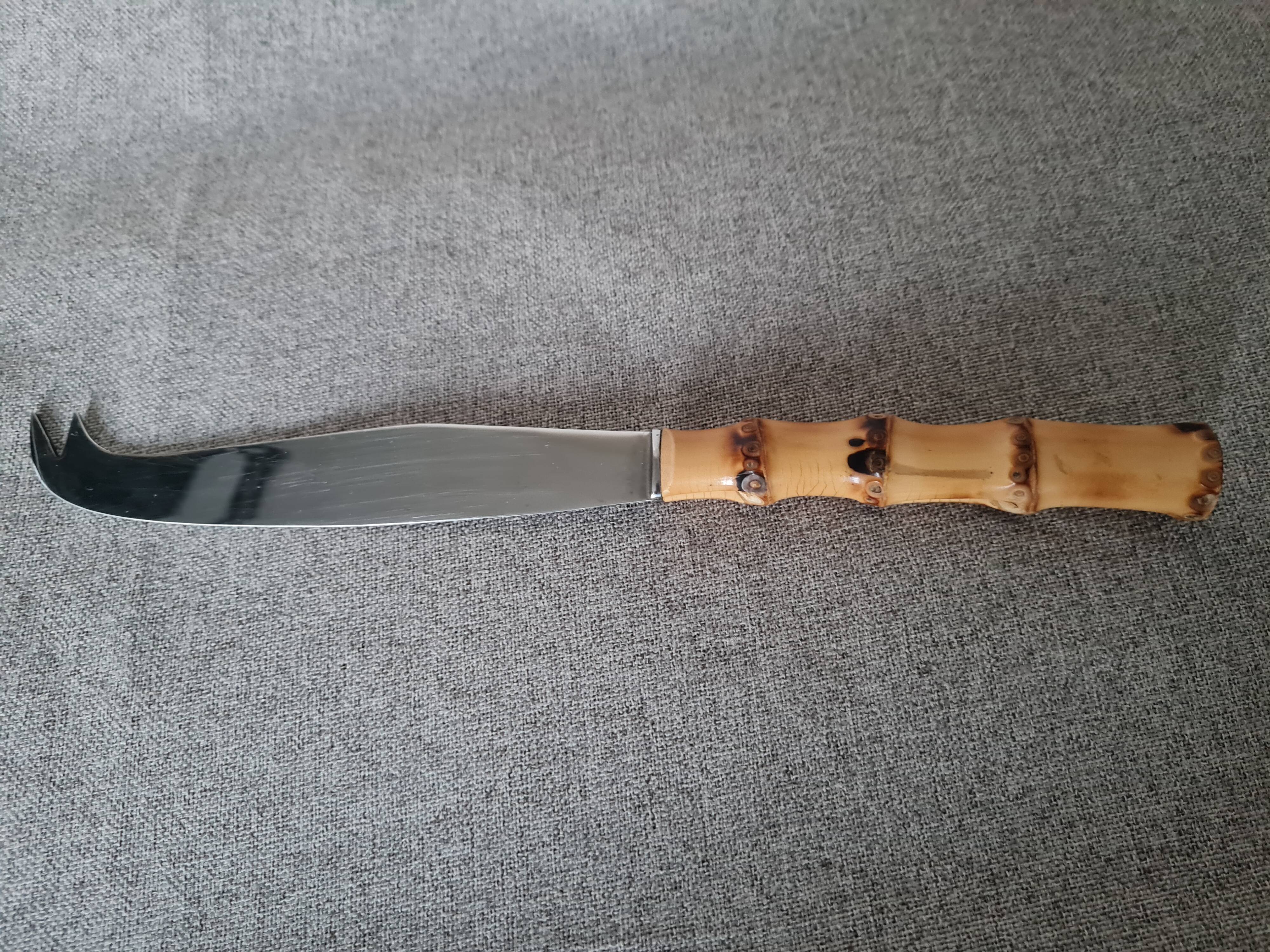 Bamboo handle cheese knife