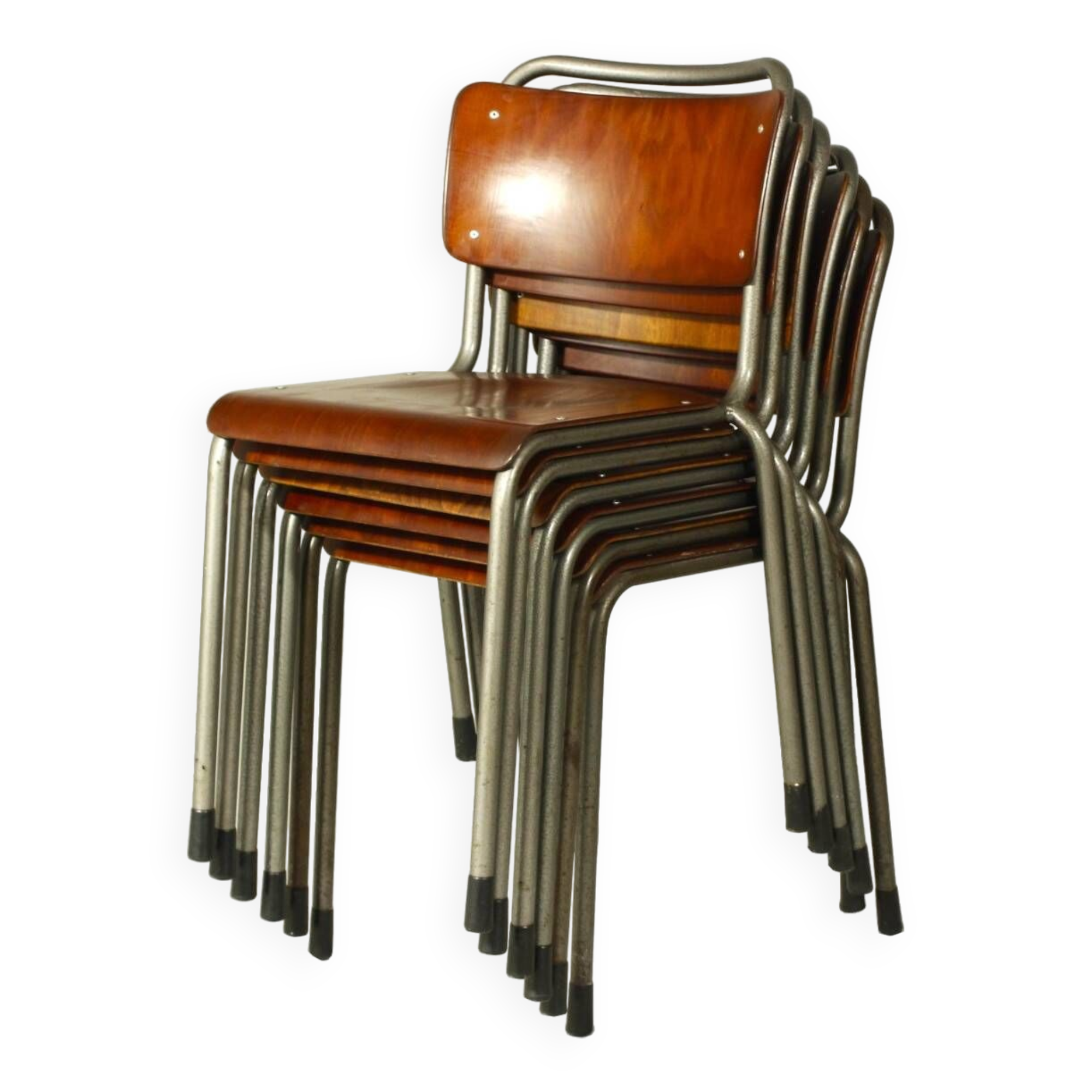 Set of 6 Vintage Gispen 106 Chairs TU Delft by W. H. Gispen, 1950s