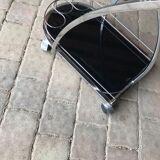 Italian glass and chrome trolley, 1970s