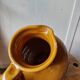 Antique glazed terracotta pitcher, brown semi-glazed jug, vase