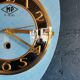 Vintage formica clock silent asymmetrical wall pendulum "MP blue black"