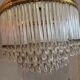 Crystal and brass cascade pendant chandelier