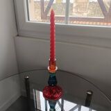 Multicoloured glass candlestick