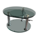 Vintage 80s 3-tier removable tempered glass coffee table