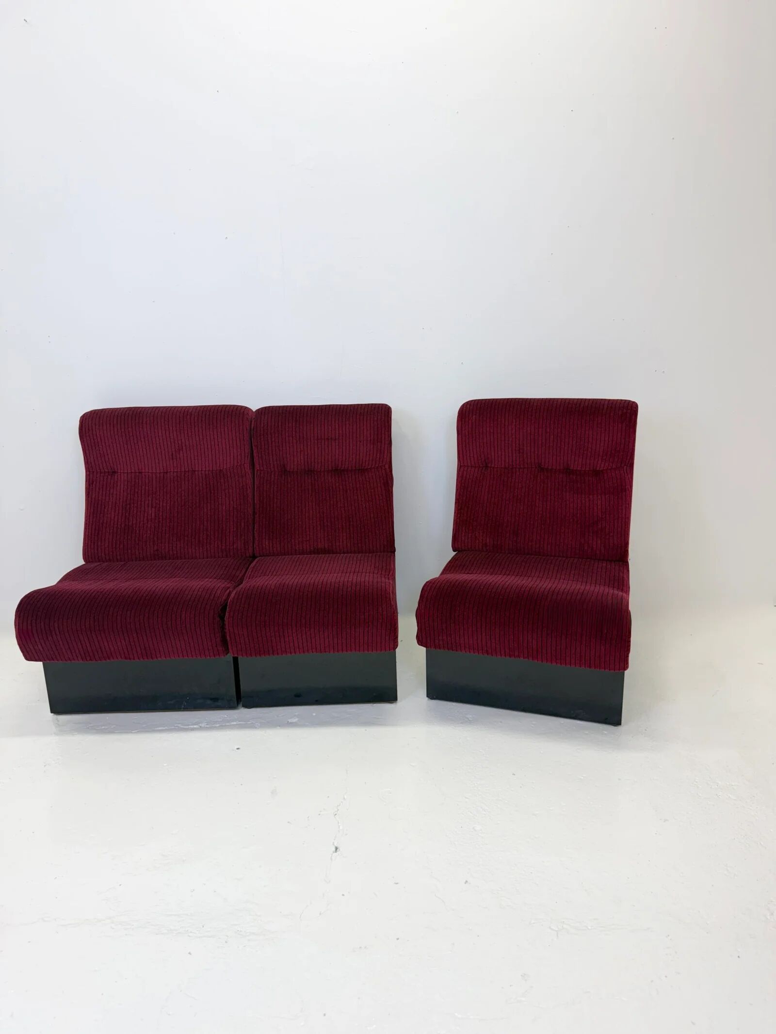 Canapé modulable « Cinema », 3 chauffeuses — Italie, 1970s