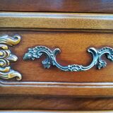 Louis XV style crossbow chest of drawers in cherry wood
