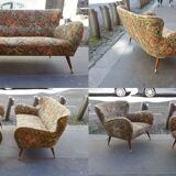 Organic couch 50s/60s design low Italian vintage
