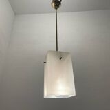 Suspension lumineuse en verre opalin Stilnovo années 1950