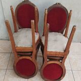 Set of 4 Louis XVI medallion chairs in walnut