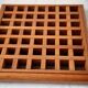 Oak table mat and smoked glass 70s