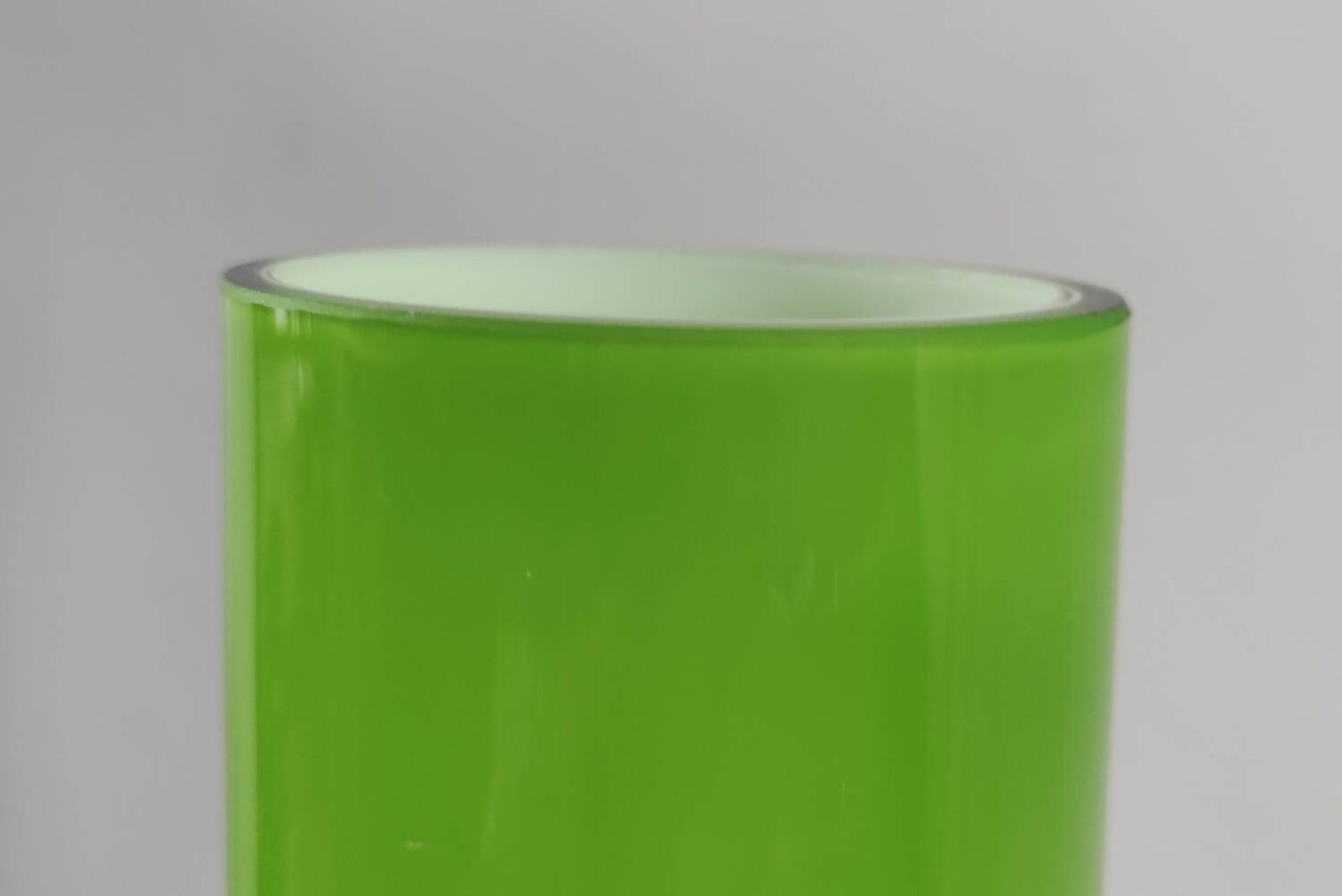 Grand vase bouteille géant en verre doublé vert pomme (66 cm)