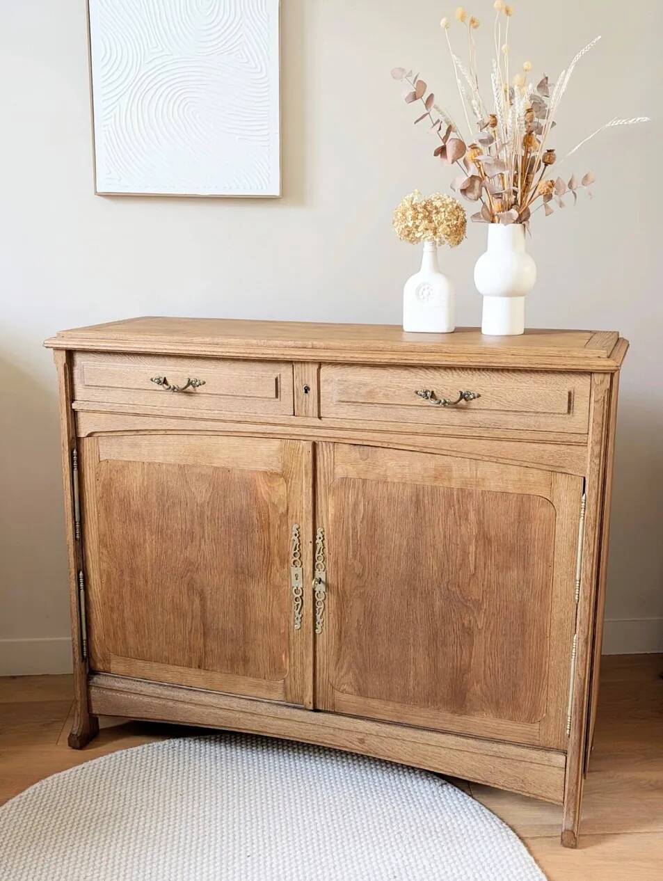 Buffet parisien Art Nouveau en chêne rénové