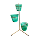 Porte-plante tripode en laiton et cache-pots Syla